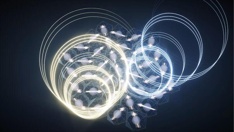 When researchers irradiate a thin layer of nickel iodide with an ultrafast laser pulse, chiral helical magnetoelectric oscillations arise. These features could be useful for a range of applications, including fast, compact data storage.