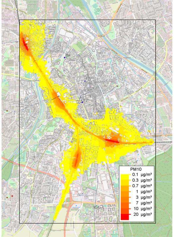 Die Forschenden untersuchten in Augsburg, wie sich die Emissionen von den Schienen weg ausbreiten.