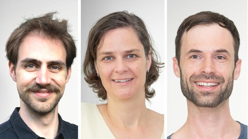 Die Bonner Forschenden Jannik Boos, Prof. Kerstin Ludwig und Dr. Axel Schmidt (v. li) bestätigen neben dem bekannten Gen TLR7 drei weitere Gene für erhöhtes Risiko.