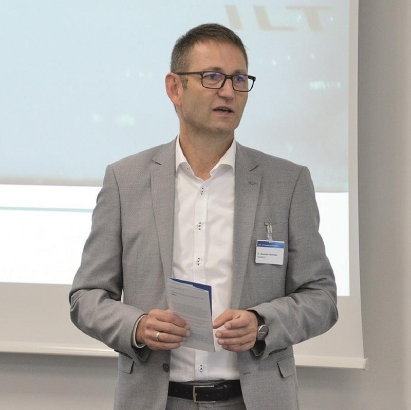 Dr. Alexander Olowinsky, head of the Joining and Cutting department at Fraunhofer ILT, explains the importance of laser technology for increasing efficiency in hydrogen production. He is the organizer and moderator of the 5. LKH2 - Laser Colloquium Hydr