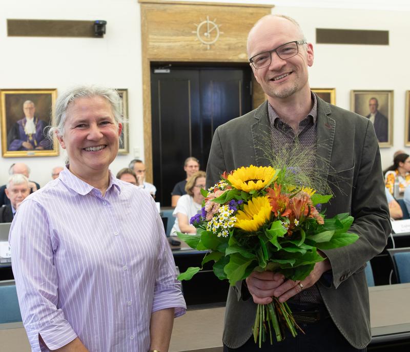 Prorektor Samuel Wagner und Rektorin Karla Pollmann