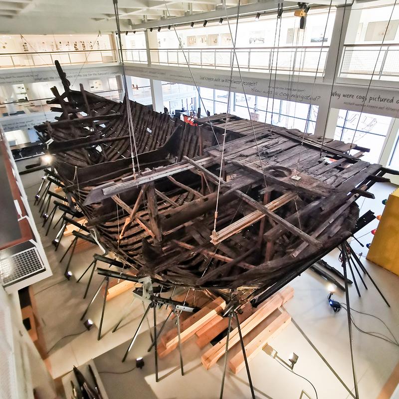 Die Kogge im Deutschen Schifffahrtsmuseum in Bremerhaven.