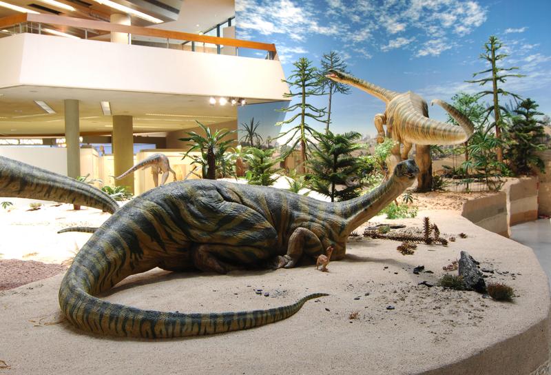 Reconstructed habitat of Plateosaurus in the State Museum of Natural History Stuttgart.