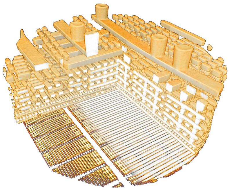 Blick ins Innere eines Computerchips. Mit ihrem neuentwickelten Ptychografieverfahren konnten die Forschenden die dreidimensionale Struktur dieses technischen Wunderwerks abbilden. 