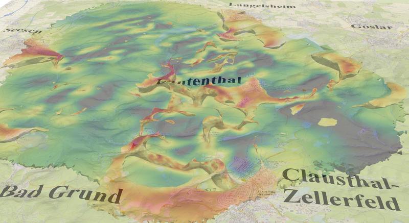 Erstes 3-D-Modell zu leitenden Erzkörper im Untergrund des Harzes aus vorherigen Befliegungen