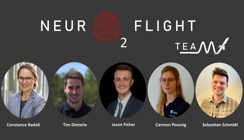 Das Team von NeurO2flight, mit den Lörracher Studenten Sebastian Schmidt und Tim Dieterle