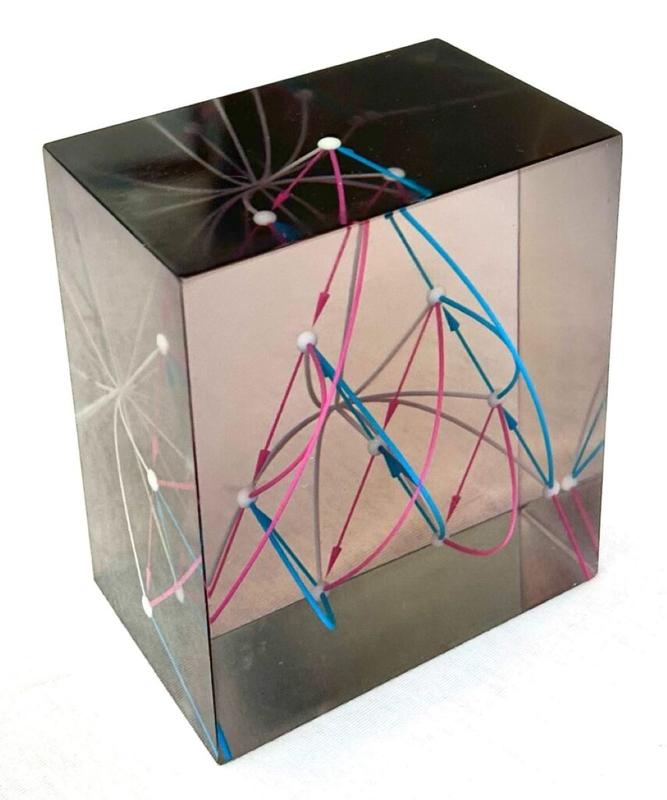 A big algebra out of the 3D printer. A 3D-printed decuplet crystal, skeleton, and nerves of a big algebra designed by Daniel Bedats. Printed with the Stratasys J750 3D printer at ISTA's Miba Machine Shop. 