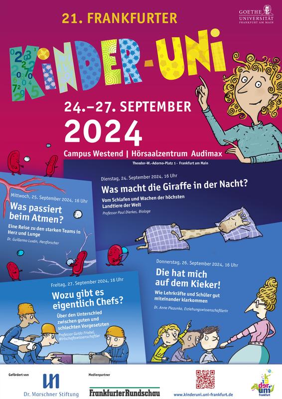 Frankfurter Kinder-Uni 2024: 24.-27.9. jew. 16 Uhr