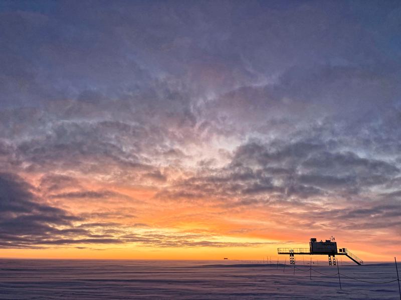 Twilight and clouds over Antarctica.