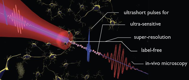 Conceptual illustration of “beyond the visible”: The microscope delivers label-free, chemically-specific images with sub-100 nm spatial resolution.