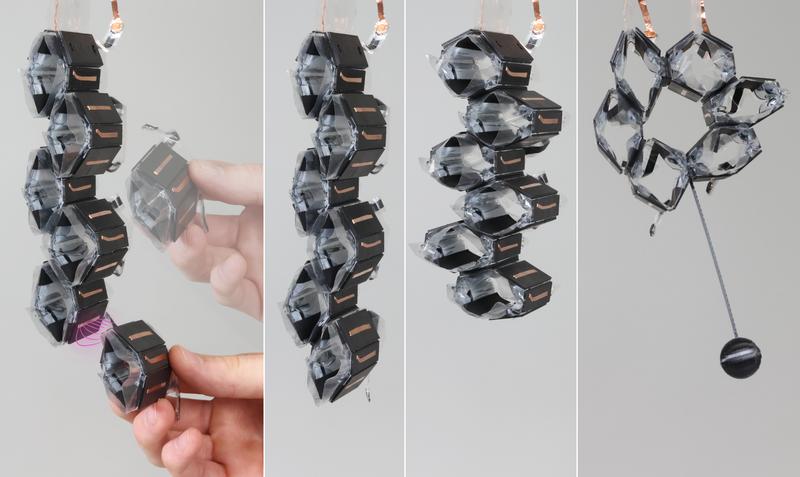 HEXEL modules snap together for a large-stroke muscle and a multi-modal array.