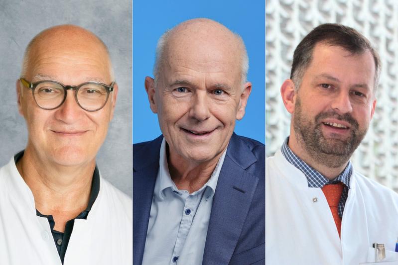 Prof. Dr. med. Stefan Schwab (DSG-Vorsitzender), Prof. Dr. med. Peter Berlit (DGN-Generalsekretär) und Prof. Dr. med. Heinrich Audebert (Vorsitzender der Kommission Telemedizinsche Schlaganfallversorgung)