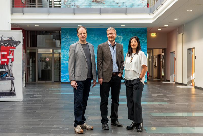 Das neue Direktorium (von links): Kai-Uwe Hinrichs, Kai Bischof und Elda Miramontes. Foto: MARUM – Zentrum für Marine Umweltwissenschaften, Universität Bremen; V. Diekamp