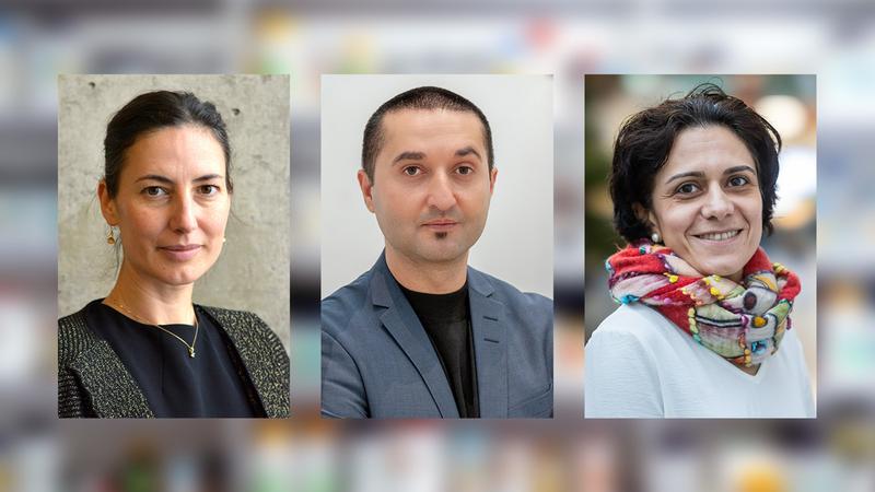 Sie präsentieren auf der Jubiläumskonferenz aktuelle wissenschaftliche Positionen und Forschungsfelder der Public Health (v. li.): Prof’in Dr. Céline Miani, Prof. Dr. Kayvan Bozorgmehr und Prof’in Dr. Anna Oksuzyan.