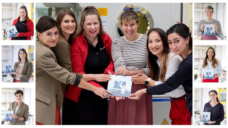 Im Gruppenfoto von links nach rechts: Maxi Grobis, Julia Rothe, Dr.-Ing. Verena Psyk, Lisa Martha Hecker, Manja Mai-Ly Pfaff-Kastner und Tina Abdolmohammadi (Fraunhofer IWU)