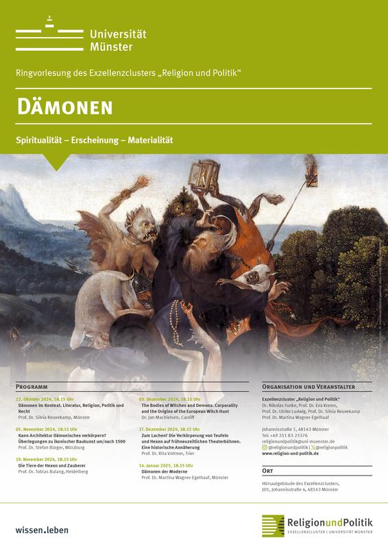 Plakat zur Ringvorlesung Dämonen. Spiritualität - Erscheinung - Materialität