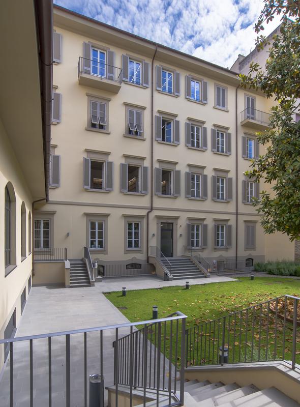 The new KHI building at Via Gustavo Modena 13, as seen from the inner garden