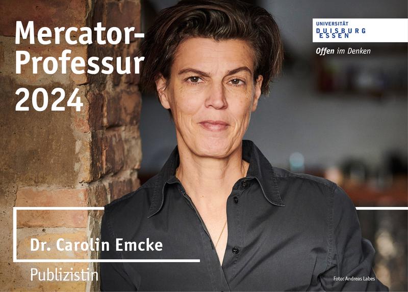 Dr. Carolin Emcke kommt als Mercator-Professorin an die Universität Duisburg-Essen