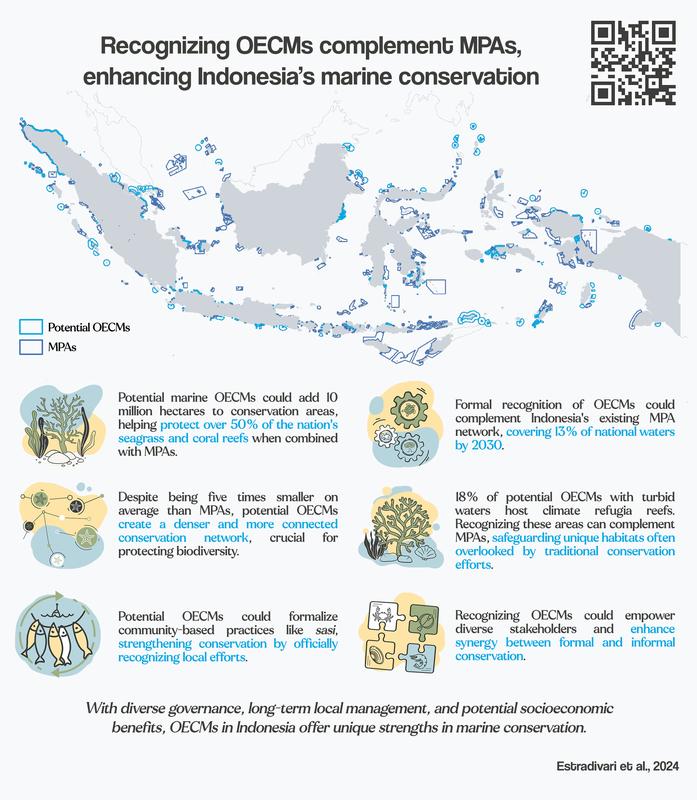 Infographic detailing the advantages of recognizing OECMs as an addition to MPAs