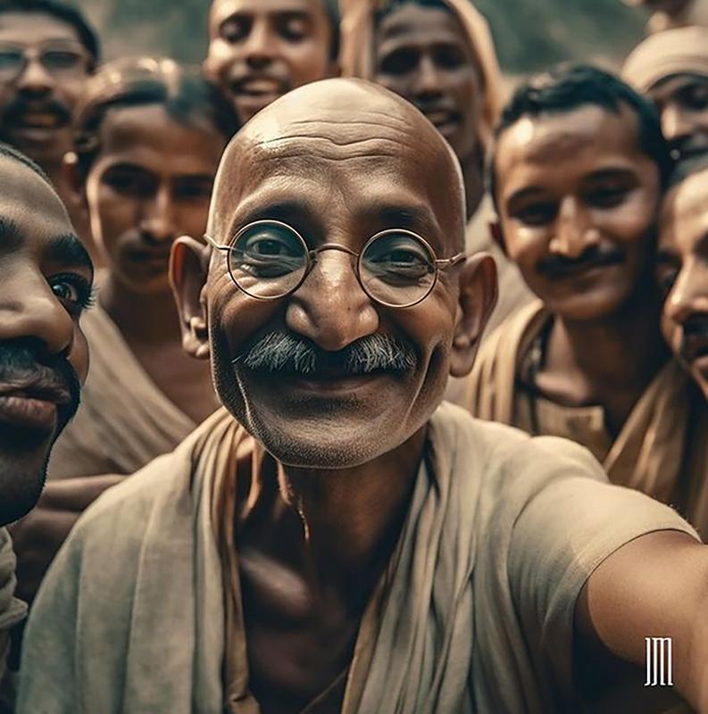 KI-generiertes Foto zeigt Mahatma Gandhi