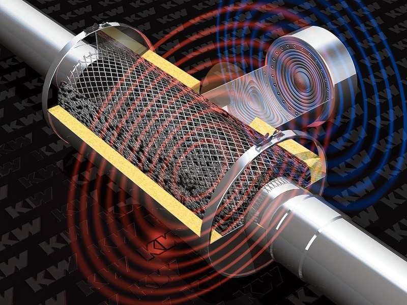 Der kompakte Dämpfer für Heizungsanlagen erzeugt elektronisch eine akustische Sperre für Abgasschall. ©Kutzner+Weber GmbH