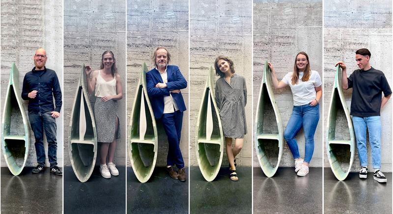 Prof. Marcin Orawiec (3.v.l.) mit rethink*rotor-Team vom Fachbereich Architektur der Hochschule Darmstadt.