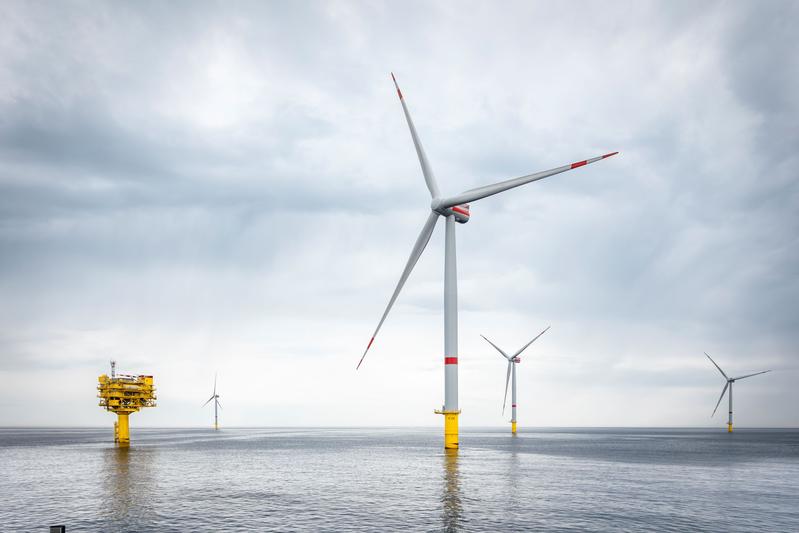 Der RWE-Offshore-Windpark Kaskasi in der Nordsee