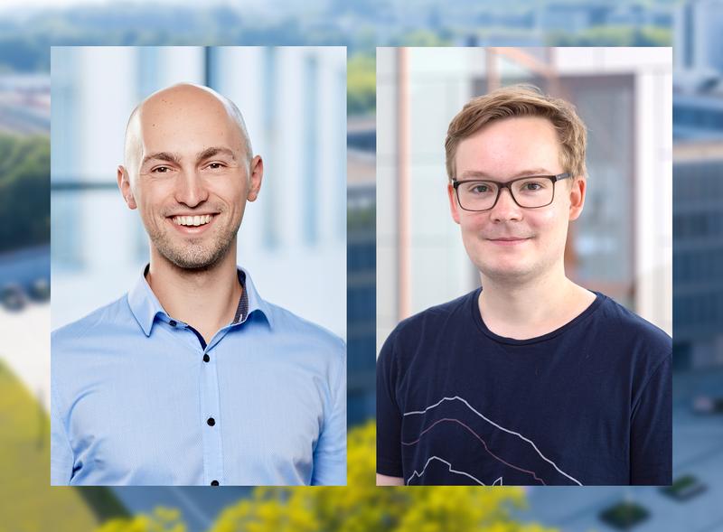 Auf der größten Konferenz für maschinelles Lernen stellen (v.li.) Maximilian Muschalik und Fabian Fumagalli ihre Forschung zu Shapley-Interaktionen vor, die komplexe Entscheidungsprozesse sichtbar machen. 