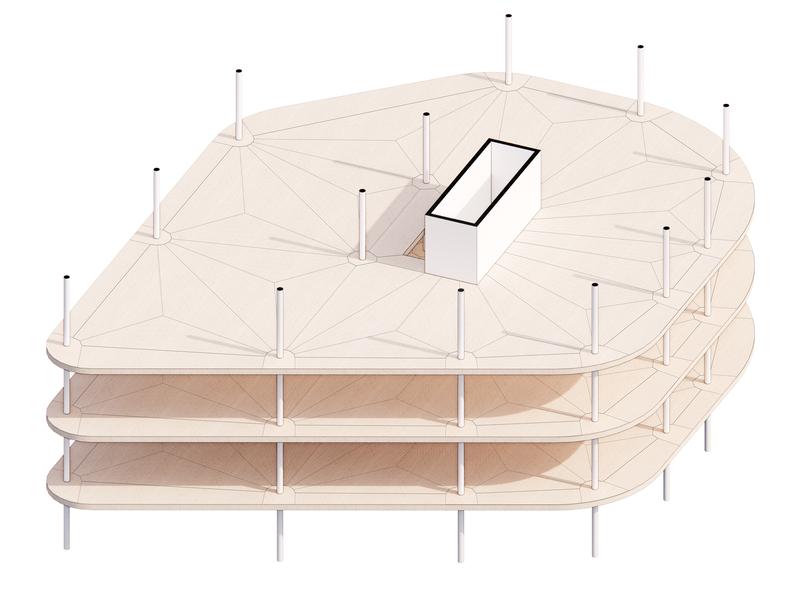 Implementation of the Universal Timber Slabs in an exemplary building layout