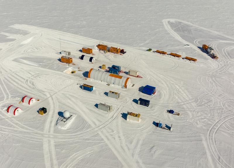 Aerial view research camp Little Dome C Antarctica