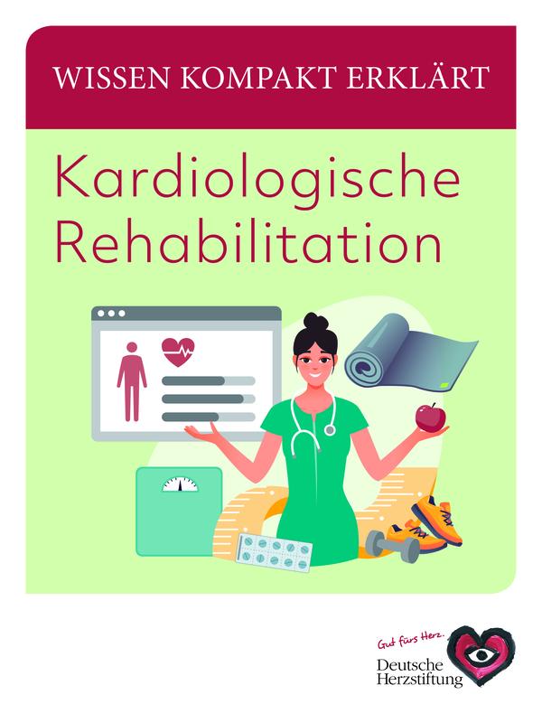 Der kostenfreie Ratgeber „Kardiologische Rehabilitation“ (94 Seiten) der Deutschen Herzstiftung ist ein umfassender Leitfaden, der alle Aspekte der Rehabilitation bei verschiedensten Herz-Kreislauf-Erkrankungen beleuchtet.