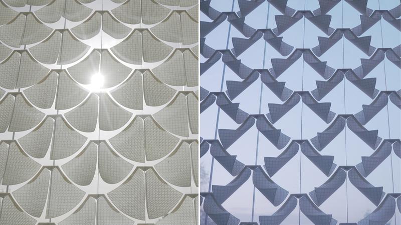 Utilising bioinspired 4D-printing and biobased cellulosic materials, the research team has developed an adaptive shading system that responds to daily and seasonal weather changes.