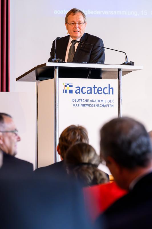 acatech-Präsident Prof. Jan Wörner bei der Mitgliederversammlung im Oktober in Berlin 