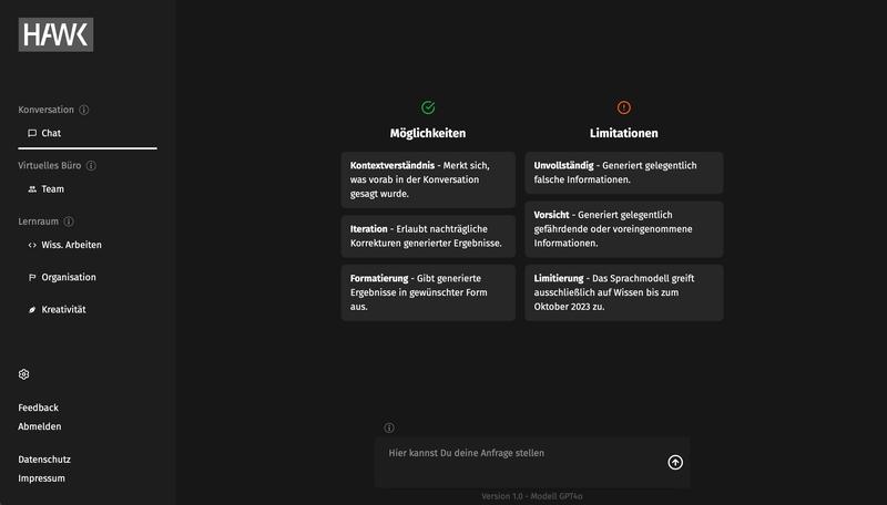 Das HAWKI-Interface soll dabei unterstützen, KI besser zu verstehen und zu nutzen.