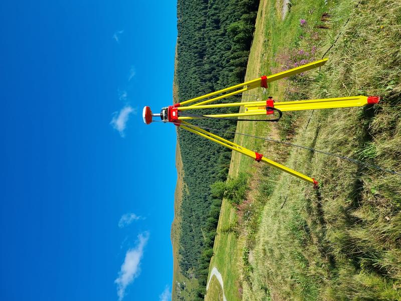 A GNSS antenna during test measurements.