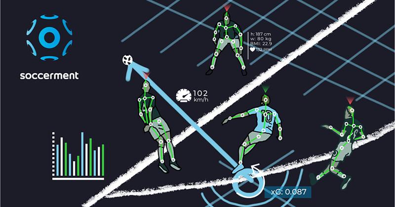 Illustration professioneller Spielanalyse im Fußball