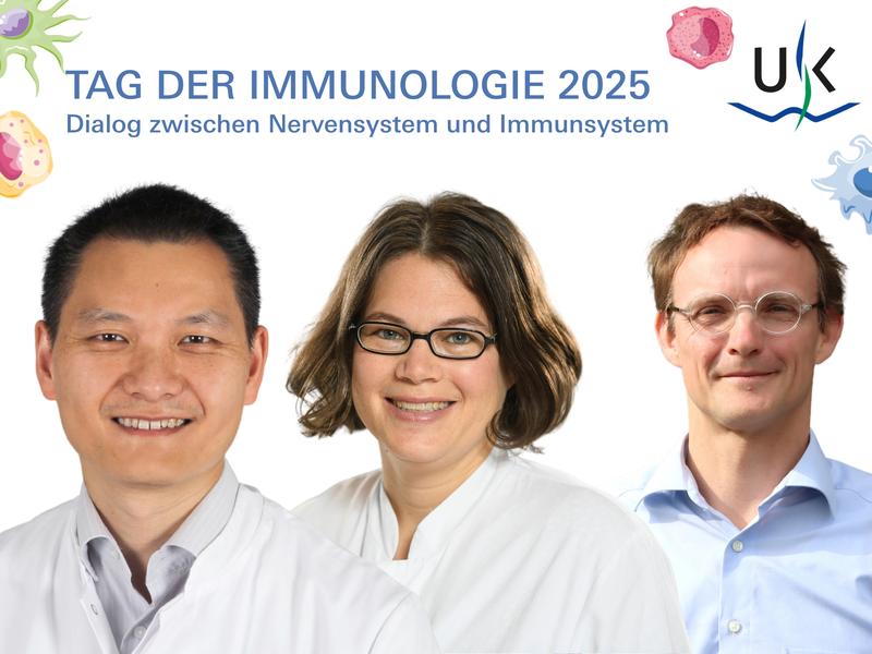 Zum Tag der Immunologie am 29.4. 2025 mit dem Motto „Neuroimmune Crosstalks“ geben Chi Wang Ip (links), Kathrin Doppler und Michael Schuhmann Einblicke in drei Forschungsbereiche der Neurologie: Parkinson, Immunneuropathien und Schlaganfall. 