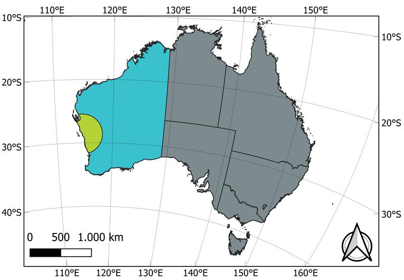 Lage der betrachteten Region in Westaustralien. 