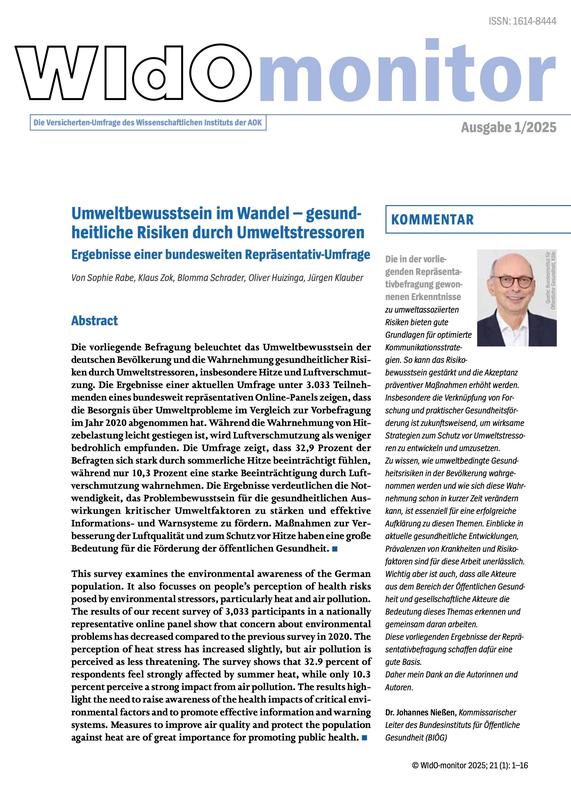 WIdOmonitor zum Thema "Umweltbewusstsein im Wandel"