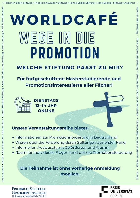 Die Friedrich-Schlegel-Graduiertenschule lädt Promotionsinteressierte aus ganz Deutschland zum virtuellen Worldcafé.