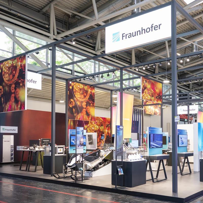 Fraunhofer-Gemeinschaftsstand auf der Laser World of Photonics in München 2023.