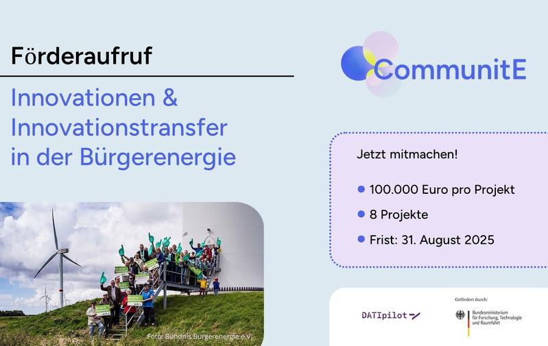 Innovationen für Bürgerenergie: Förderaufruf des Projekts CommunitE-Innovation
