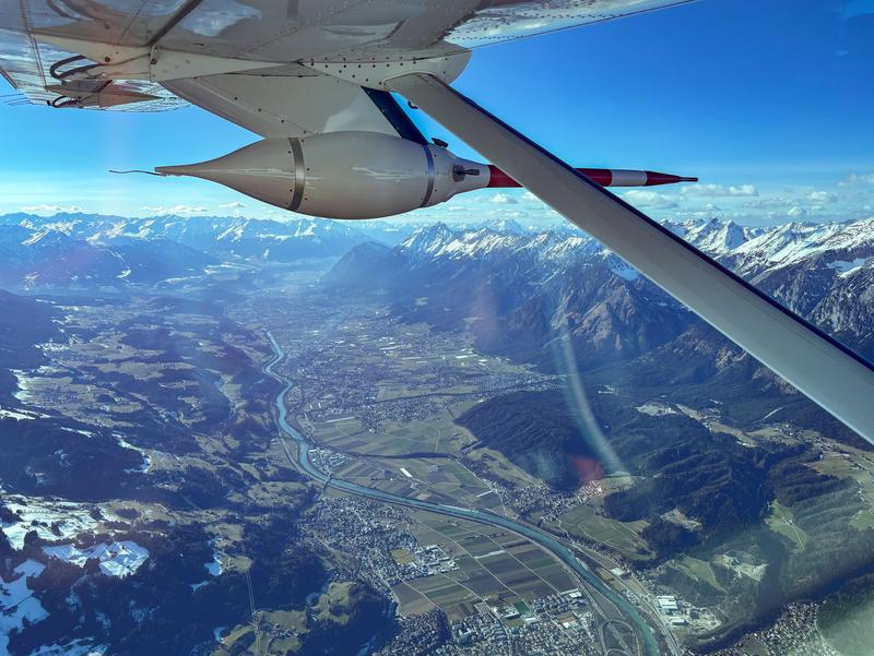 Inntal vom Flugzeug aus während der Flugmessungen im Winter