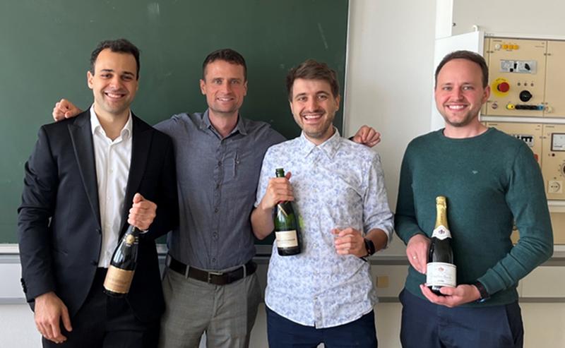 v.l.n.r. Erstautor Fabian Garmroudi, Projektleiter Andrej Pustogow, Michael Parzer, Alexander Riss