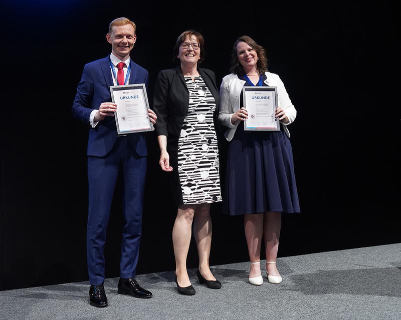 v.l.n.r. PD Dr. med. Alexander Rühle, Kongresspräsidentin Prof. Dr. med. Mechthild Krause, PD Dr. med. Tanja Eichkorn