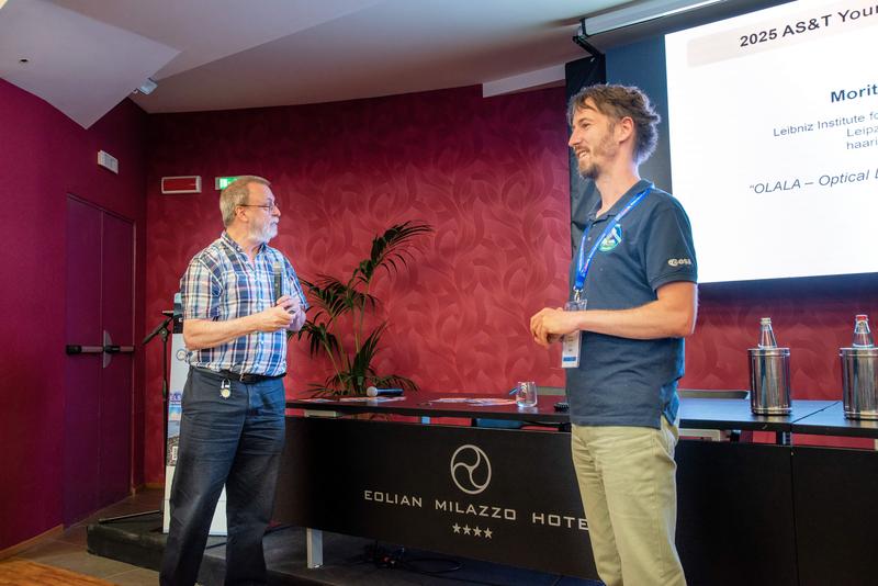 Dr Moritz Haarig from TROPOS received the AS&T Young Scientist Award for the best presentation at the ELS2025 conference in Milazzo (Italy). 