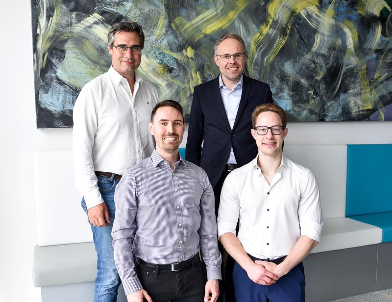 Die Erstautoren Peter Traxler und Stephan Reichl (vorne) und Letztautoren Matthias Farlik und Christoph Bock (hinten) dieser Studie 