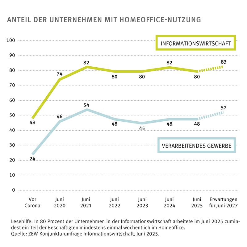 Anteil der Unternehmen mit Homeoffice-Nutzung
