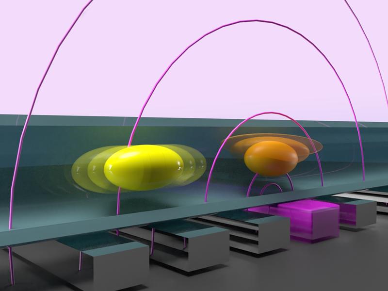 Mithilfe elektrischer Felder treiben die Basler Forschenden Qubits aus Löchern in einem Nano-Draht an. Dabei können sie das Gaspedal so einstellen, dass die Qubits schnell und gleichzeitig robust gegen äussere Einflüsse sind.
