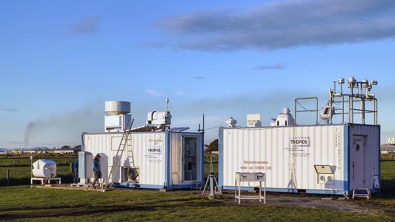 Die Messstation LACROS nach ihrer Installation auf dem Gelände von MetService New Zealand in Invercargill. 
